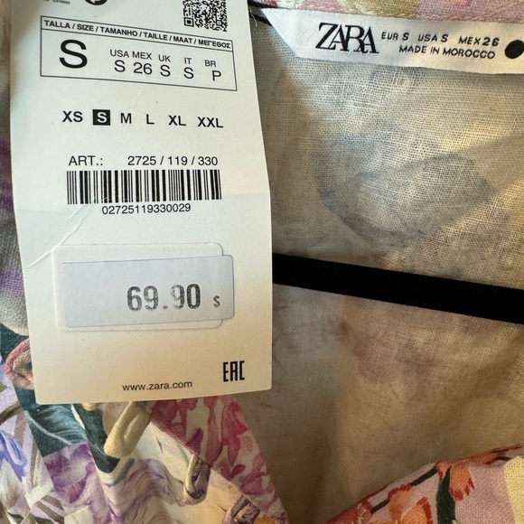NWT ZARA Floral Button Up Linen Dress size small 🔥Bloggers Favorite🔥ZARA - Picture 5 of 5